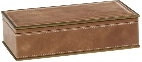Eron Modern Classic Brown Leather Decorative Box - Small