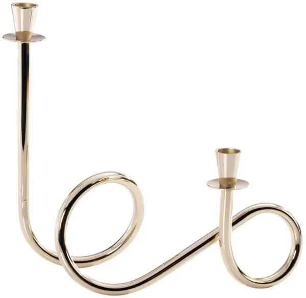 Kieran French Country Polished Gold Loop Candleholder