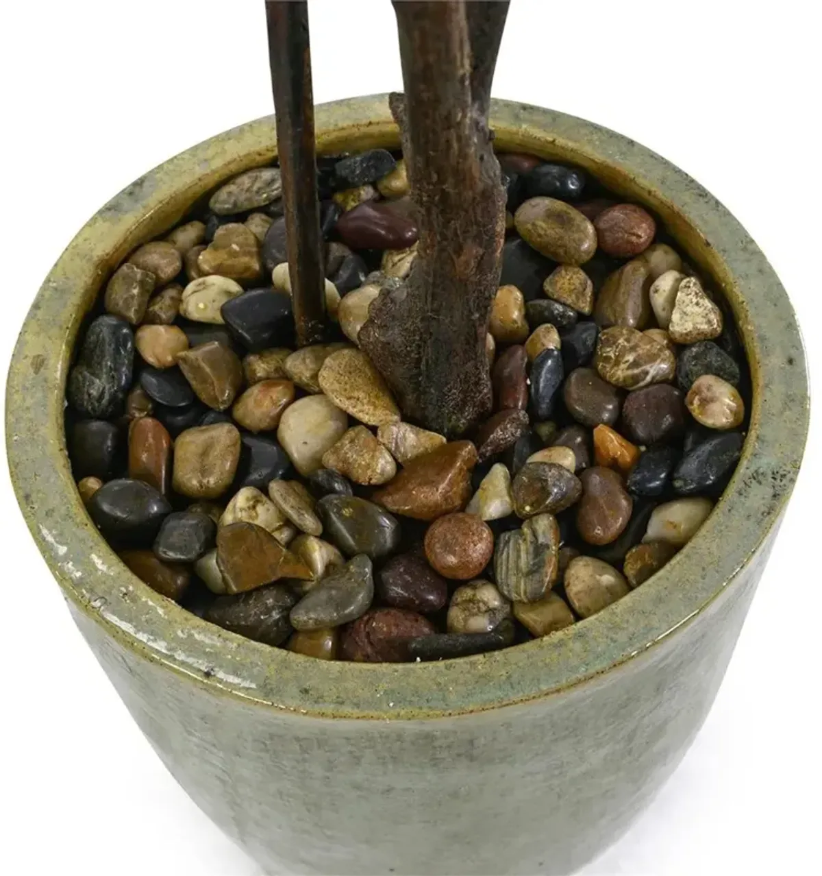 John Richard Tall & Slender Traditional Green Fiddle Leaf Fig Tree Glazed Pot