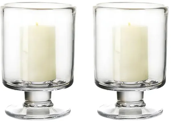 Simon Pearce Nantucket French Country Glass Hurricane Candleholder - Set of 2