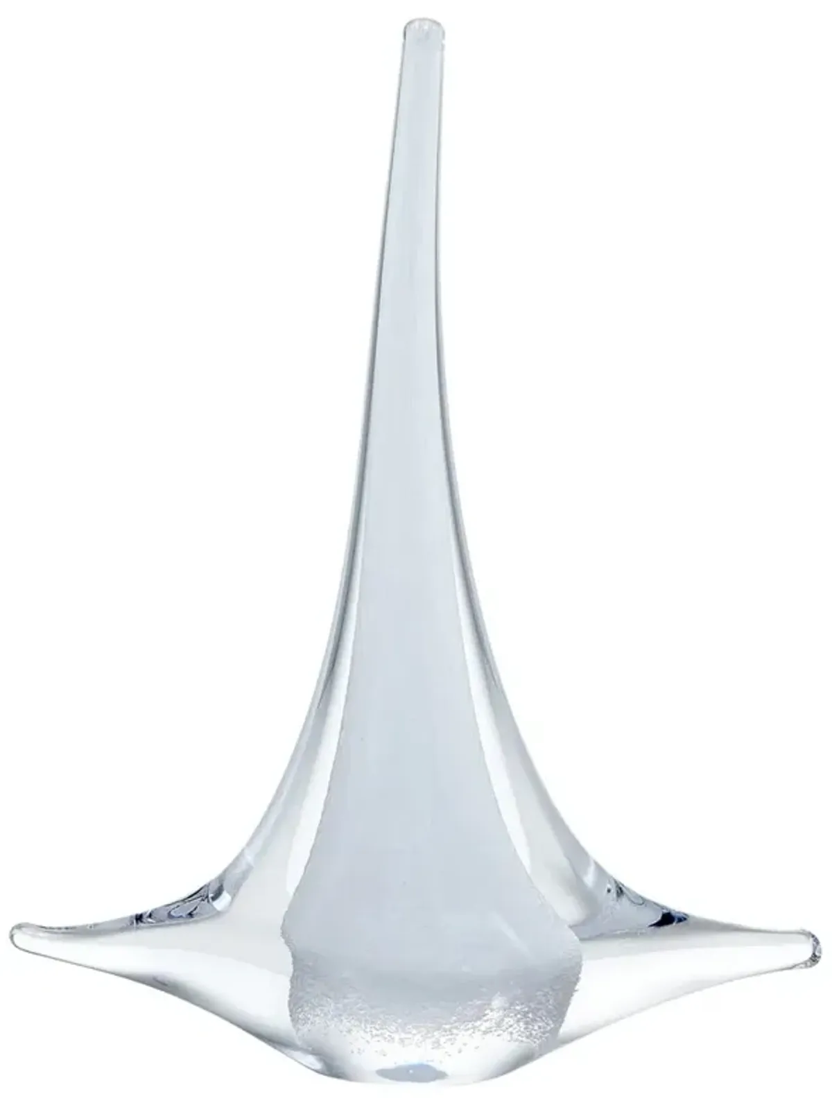 Simon Pearce Coastal Beach White Glass Sailboat Sculpture - Medium