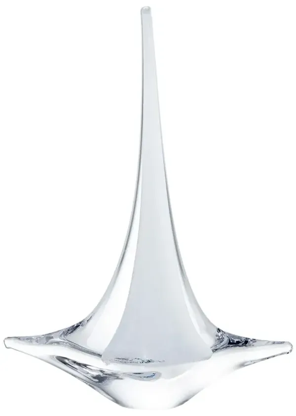 Simon Pearce Coastal Beach White Glass Sailboat Sculpture - Large