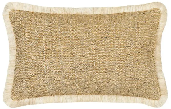 Chris Coastal Beach Gold Performance Throw Pillow - 12x20