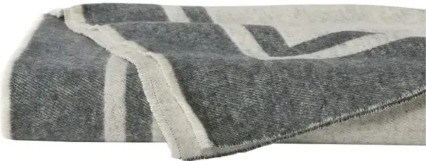 Sferra Viletta Updated Traditional Charcoal Border Cotton Throw Blanket