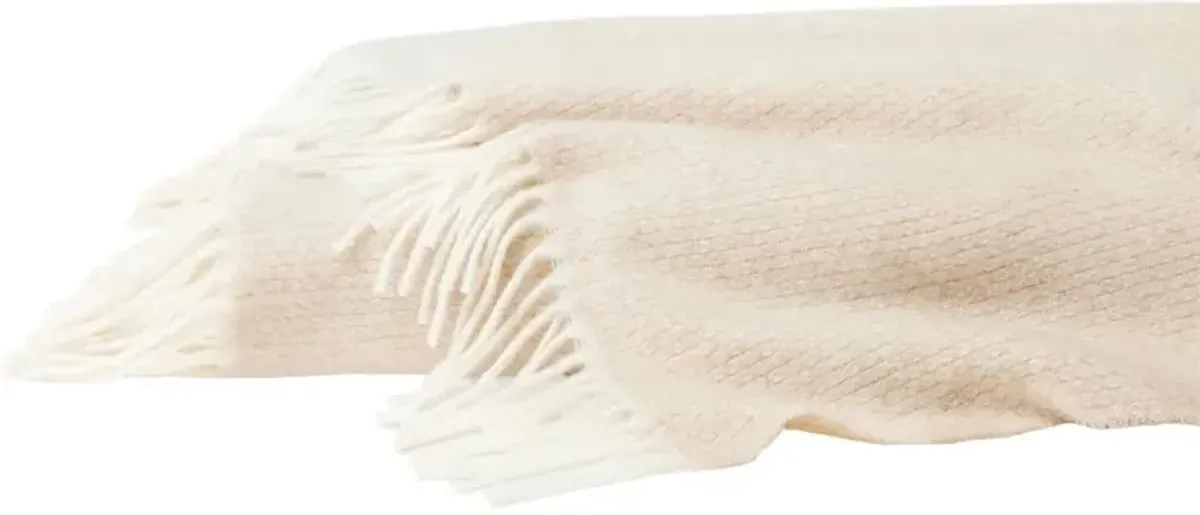 Sferra Cervino Updated Traditional Beige Wool Throw Blanket