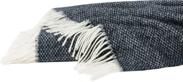Sferra Cervino Updated Traditional Navy Wool Throw Blanket