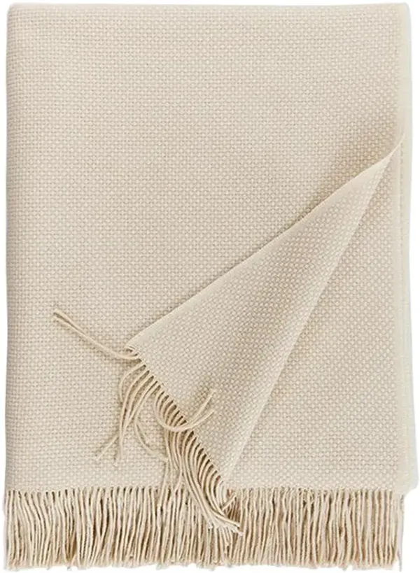 Sferra Bristol French Country Woven Cream Cotton Throw Blanket