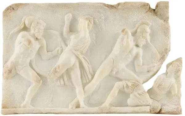 John Richard Greek Relief Updated Traditional White Resin Wall Sculpture II