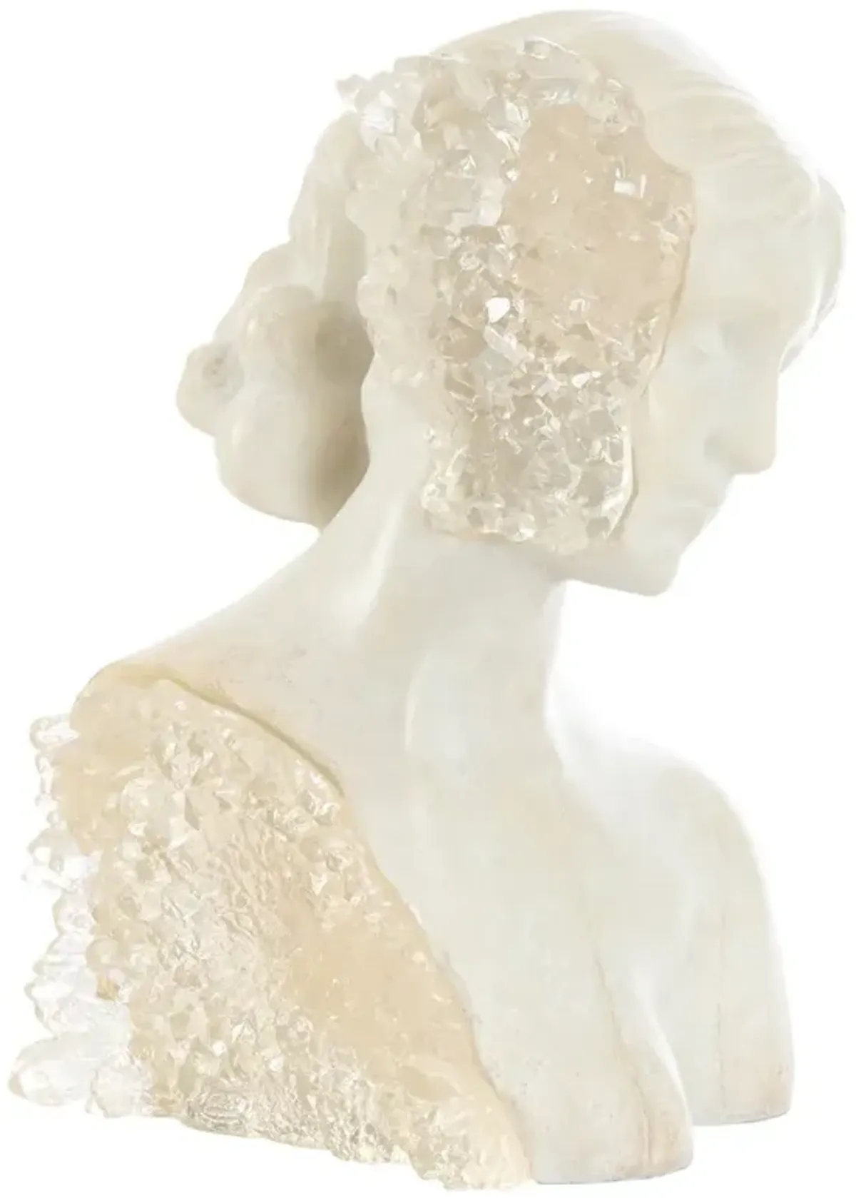 John Richard Untamed French Country White Resin Crystal Accent Bust Sculpture