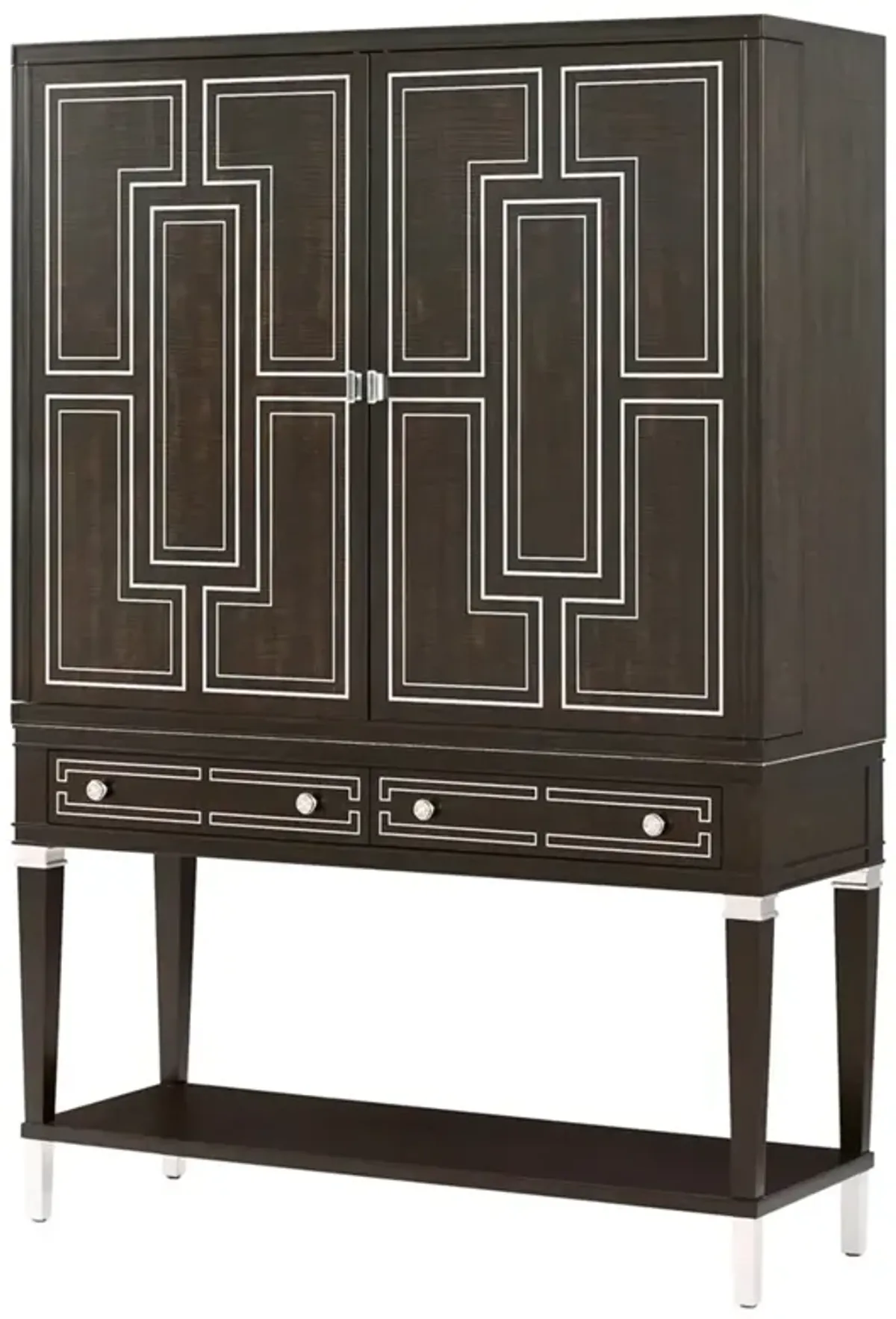 Aditya Modern Classic Brown Wood Bar Cabinet