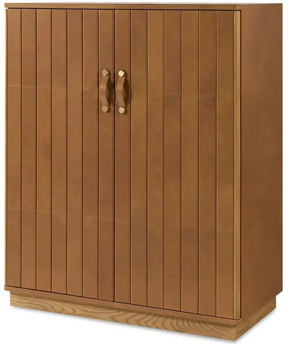 Nicolo Modern Classic Brown Leather Bar Cabinet