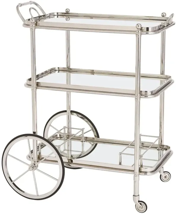 Lewis Modern Classic Nickel Bar Cart