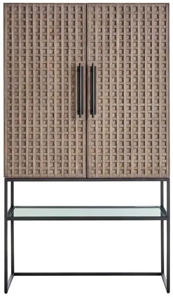 Melody Coastal Beach Grey Oak Bar Cabinet