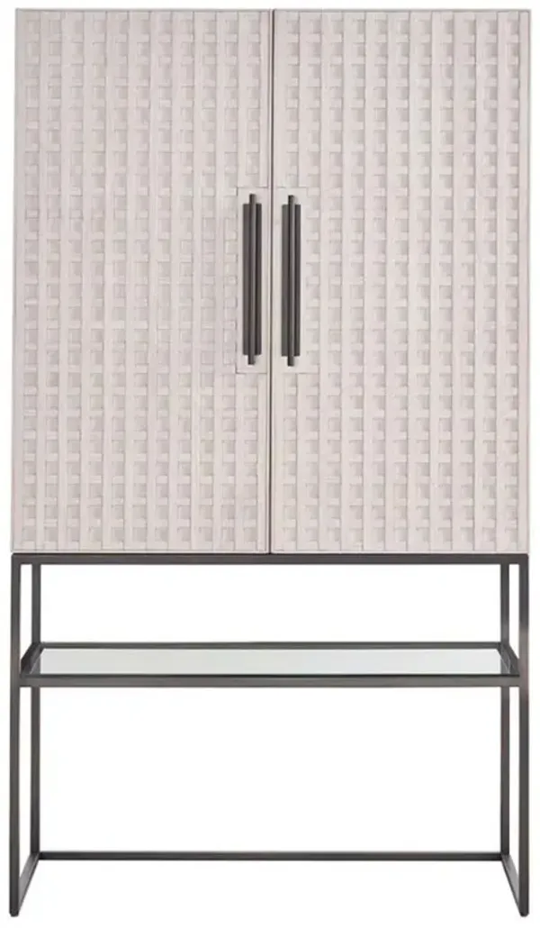 Melody Coastal Beach Cream White Oak Bar Cabinet