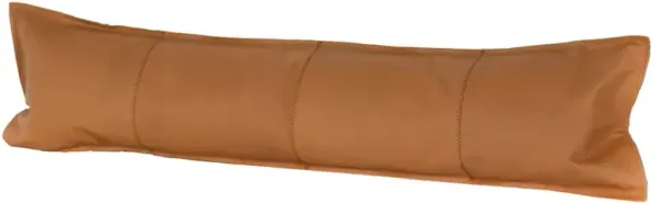 Adriel Rustic Lodge Brown Leather Lumbar Pillow - 12x48