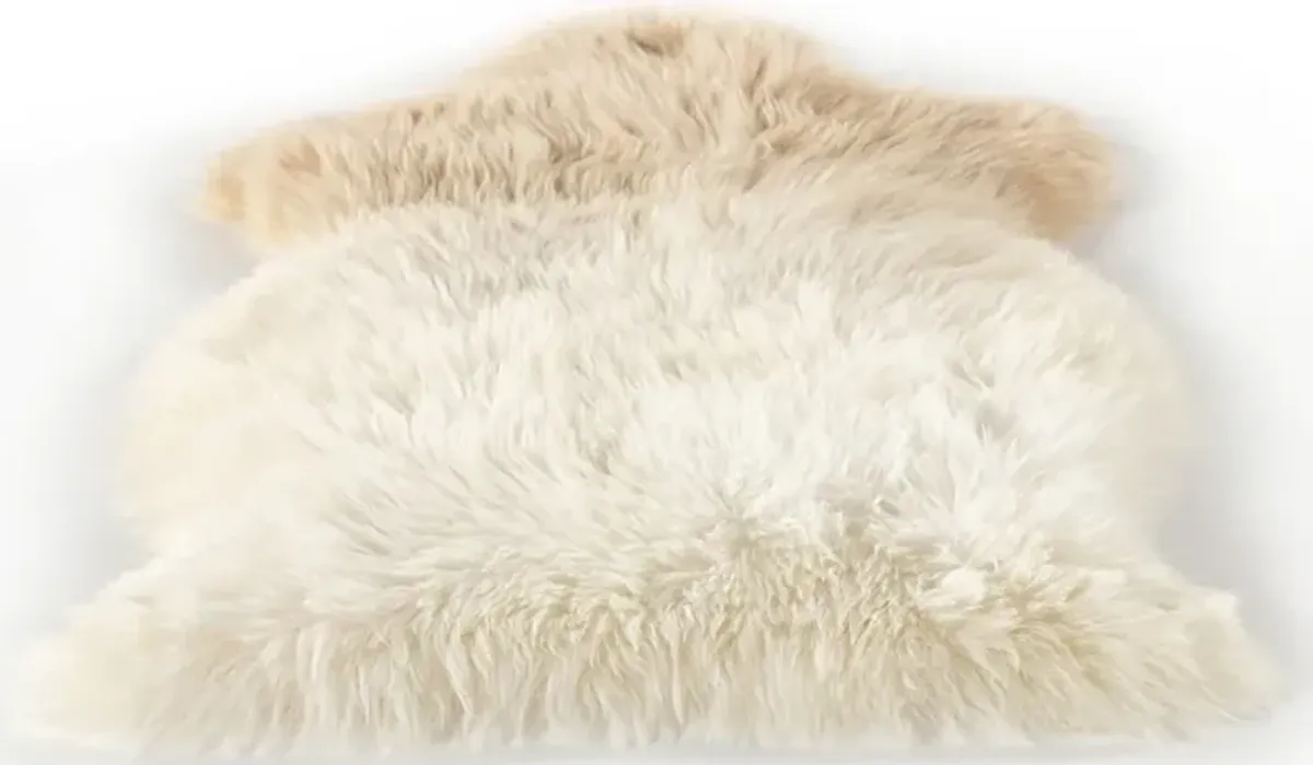 Tili Modern Classic Beige Ombre Sheepskin Throw Blanket