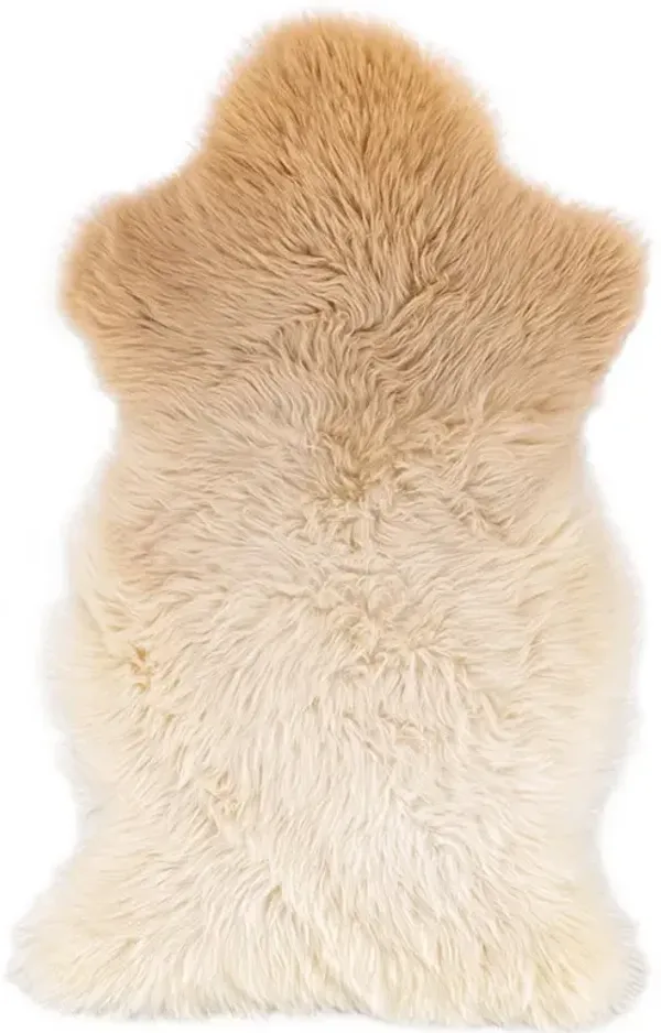 Tili Modern Classic Beige Ombre Sheepskin Throw Blanket