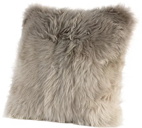 Tili Modern Classic Light Grey Ombre Sheepskin Throw Pillow - 20x20