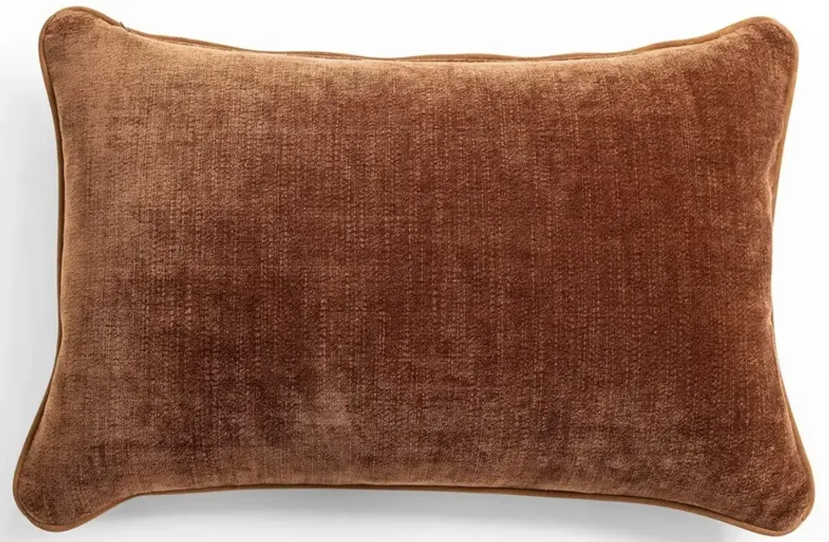 Luthira Rustic Lodge Brown Leather Lumbar Pillow - 16x24