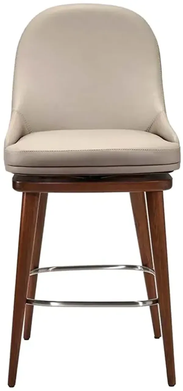 Harper Modern Classic Grey Vegan Leather Swivel Counter Stool