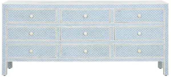 Vanya Coastal Beach Blue Fish Scale Bone Inlay Dresser