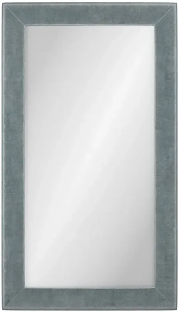 Cisco Home Isabel Traditional Apollo Slate Blue Upholstered Floor Mirror