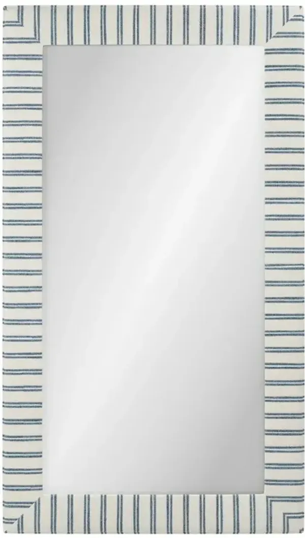 Cisco Home Isabel Traditional Blue Striped Upholstered Floor Mirror