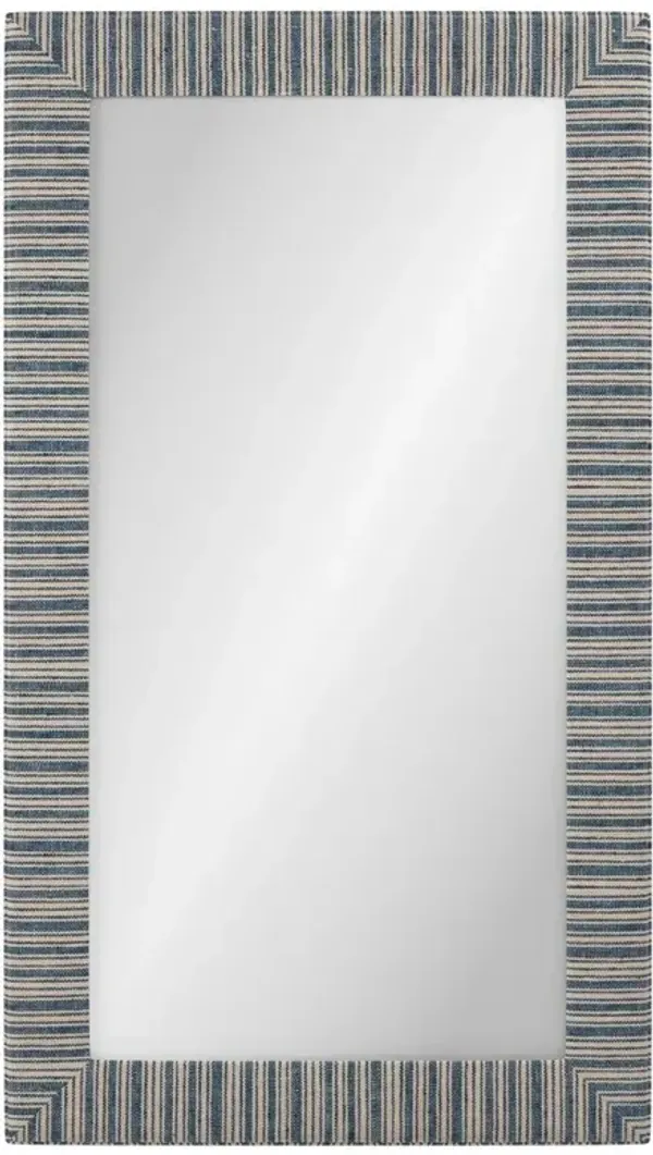 Cisco Home Isabel Traditional Hickory Blue Striped Upholstered Floor Mirror