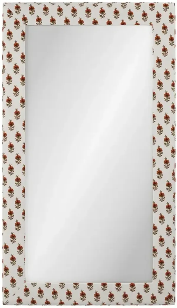 Cisco Home Isabel Traditional Red Floral Upholstered Floor Mirror