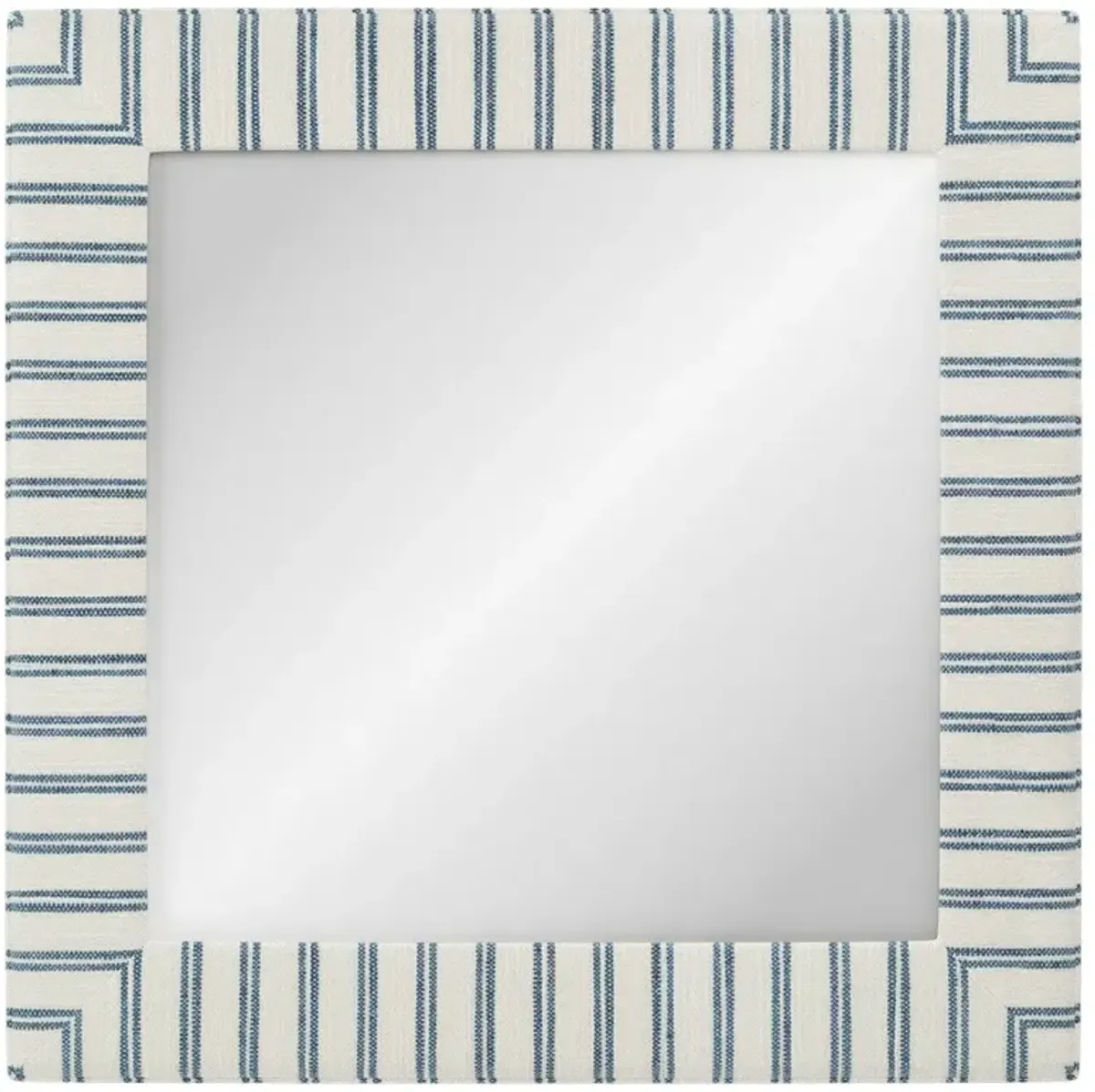 Cisco Home Isabel Traditional Blue Striped Upholstered Wall Mirror