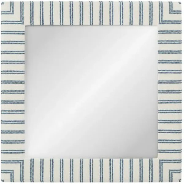 Cisco Home Isabel Traditional Blue Striped Upholstered Wall Mirror