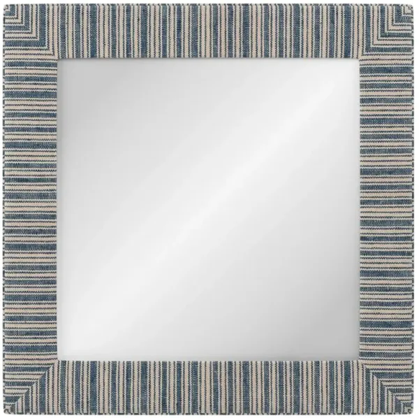 Cisco Home Isabel Traditional Hickory Blue Striped Upholstered Wall Mirror