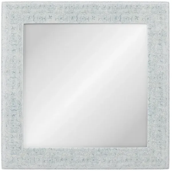Cisco Home Isabel Traditional Lola Sky Blue Upholstered Wall Mirror