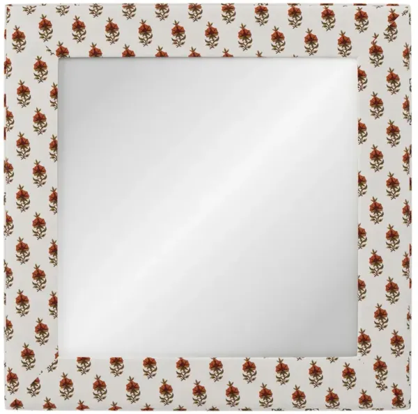 Cisco Home Isabel Traditional Red Floral Upholstered Wall Mirror