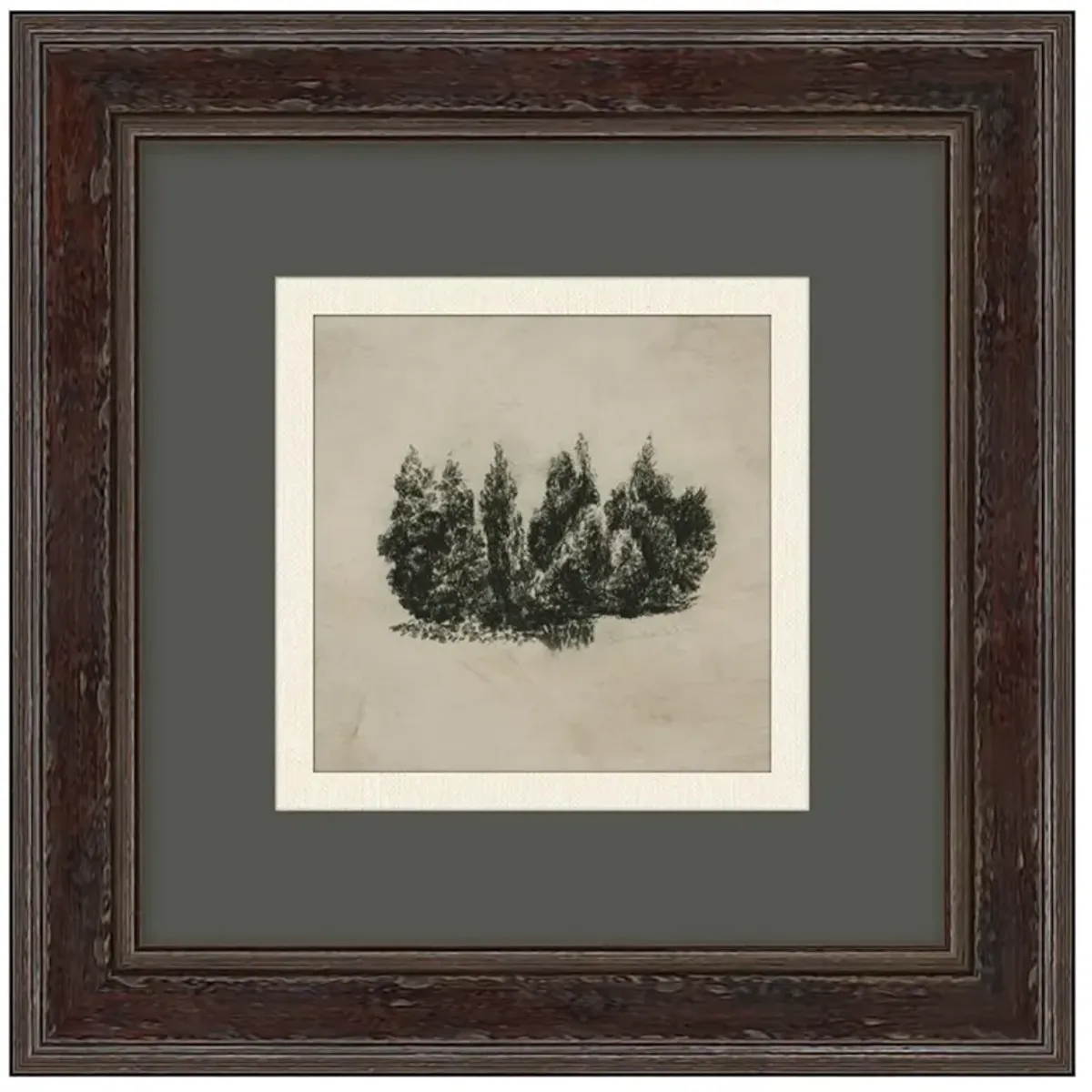 Anselm Rustic Grey Forest Dark Walnut Frame Illustration 1 - 14x14