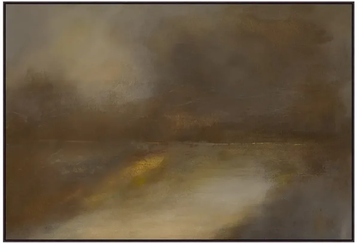 Enric Updated Traditional Brown Abstract Espresso Frame Painting - 48x70