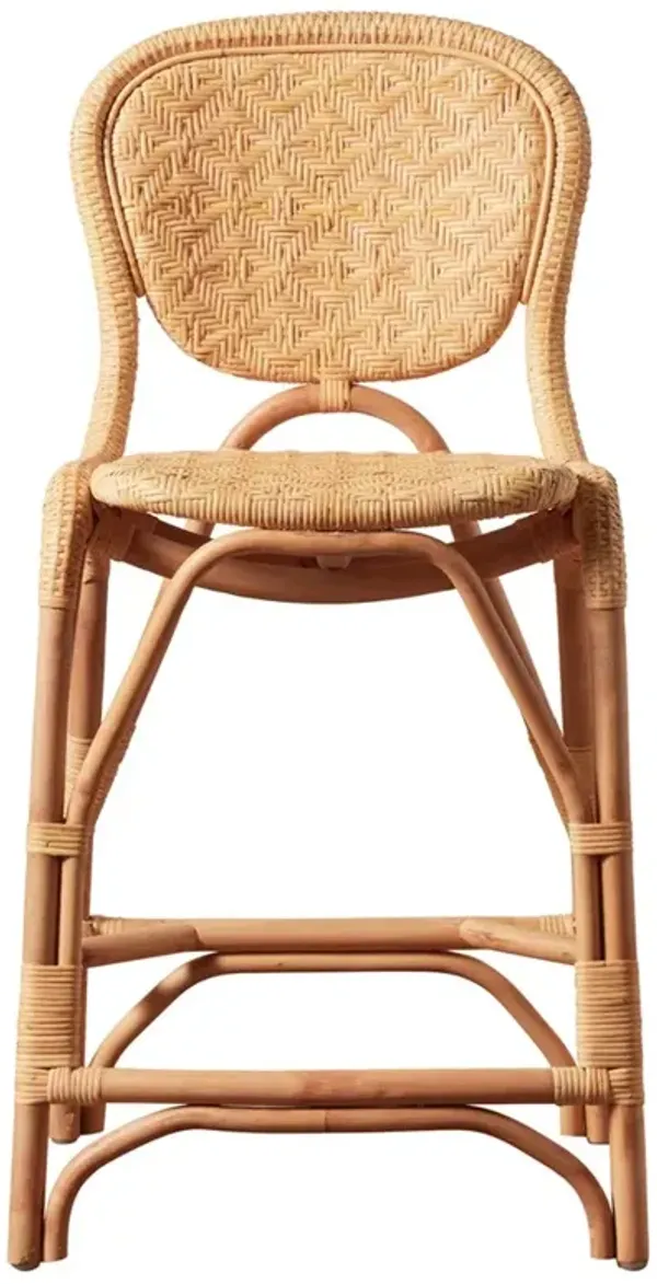 Portia Coastal Beach Natural Rattan Woven Counter Stool