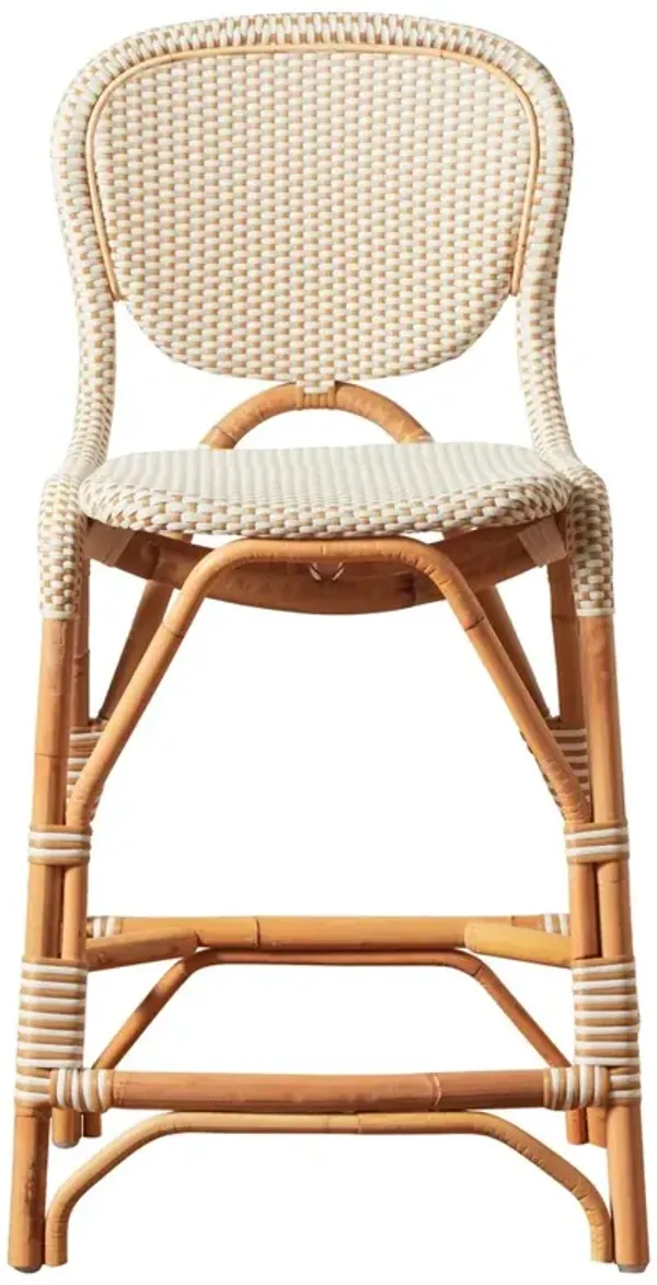 Portia Coastal Beach Natural Rattan Woven Wicker Outdoor Counter Stool