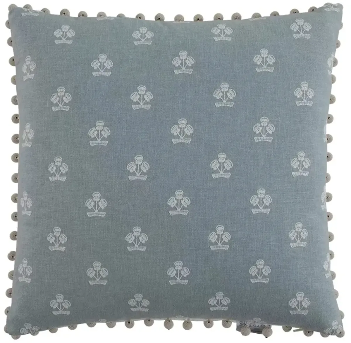 Flower Basket Updated Traditional Sky Throw Pillow - 20x20