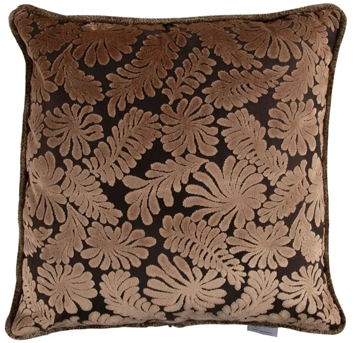 Rebecca Updated Traditional Brown Velvet Throw Pillow - 20x20
