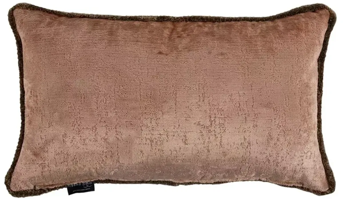 Rebecca Updated Traditional Brown Velvet Lumbar Pillow - 14x24