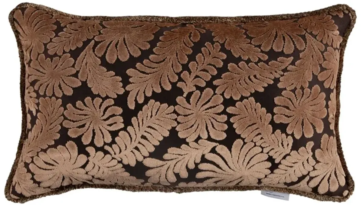 Rebecca Updated Traditional Brown Velvet Lumbar Pillow - 14x24