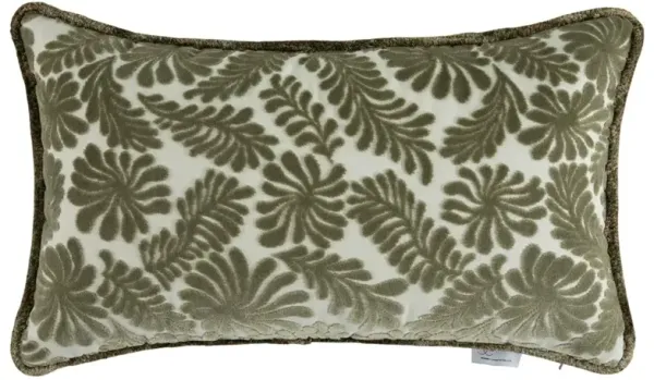 Rebecca Updated Traditional Moss Velvet Lumbar Pillow - 14x24