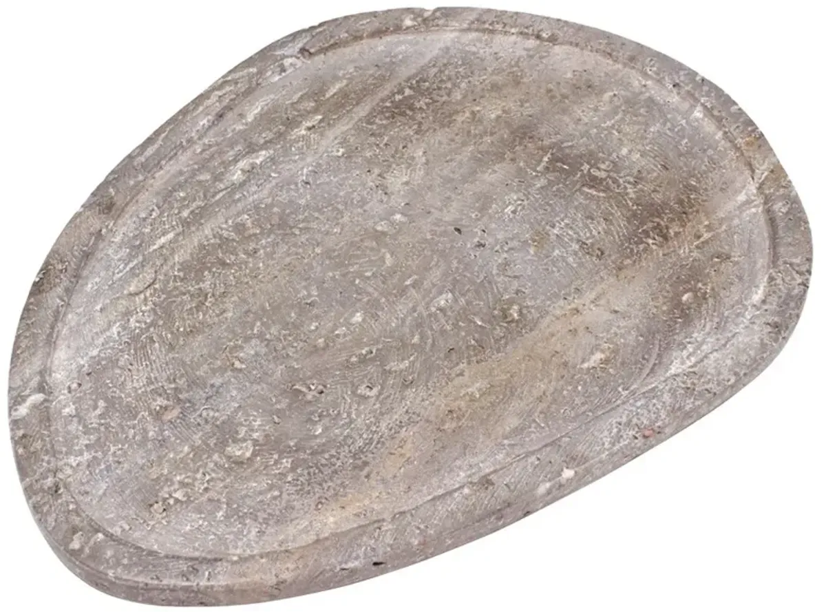 Matthias Modern Classic Grey Travertine Decorative Tray