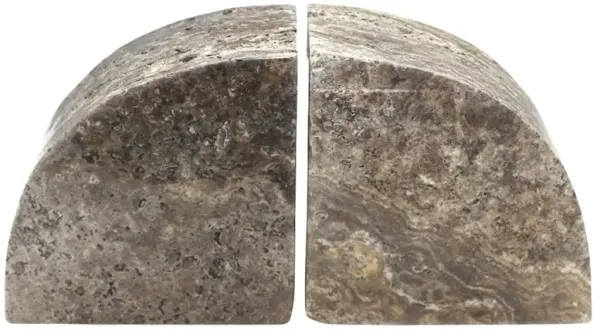 Matthias Modern Classic Grey Travertine Bookends