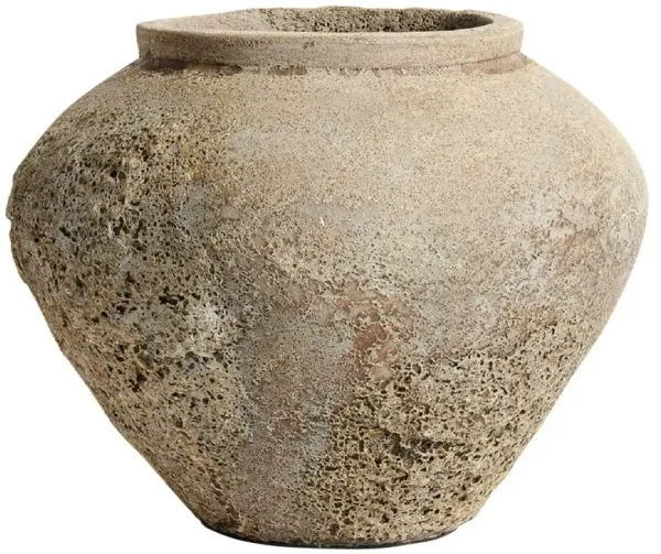 Calista French Country Sand Terracotta Decorative Jar - Small