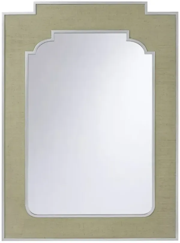 Vesna Updated Traditional Green Raffia Wall Mounted Mirror