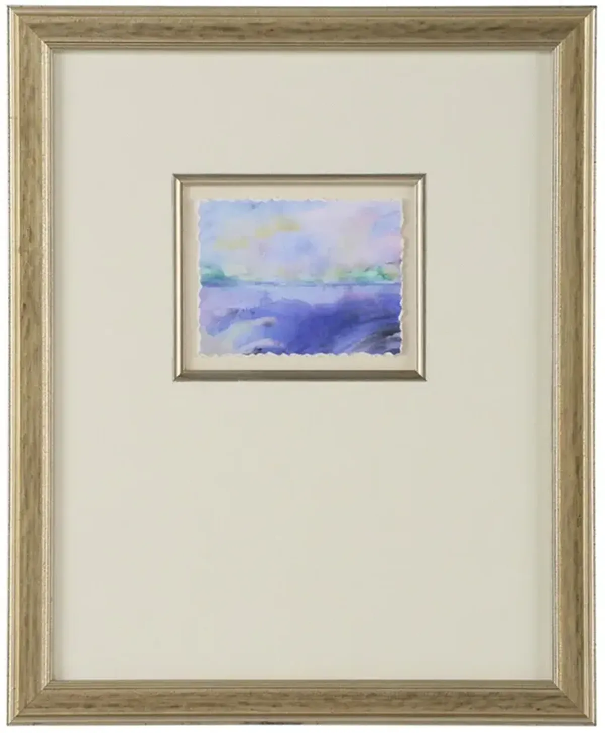 Ardyn Traditional Blue Seascape Silver Leaf Frame Illustration II - 23x19
