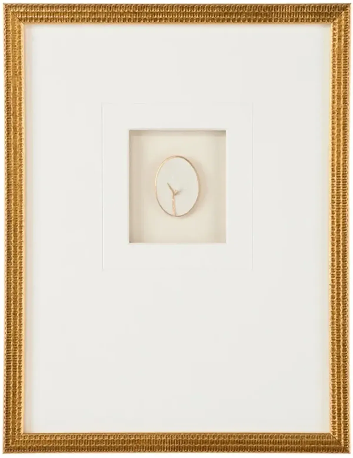 Tahlia Modern Classic White Botanical Gold Leaf Frame Mixed Media III - 18x14