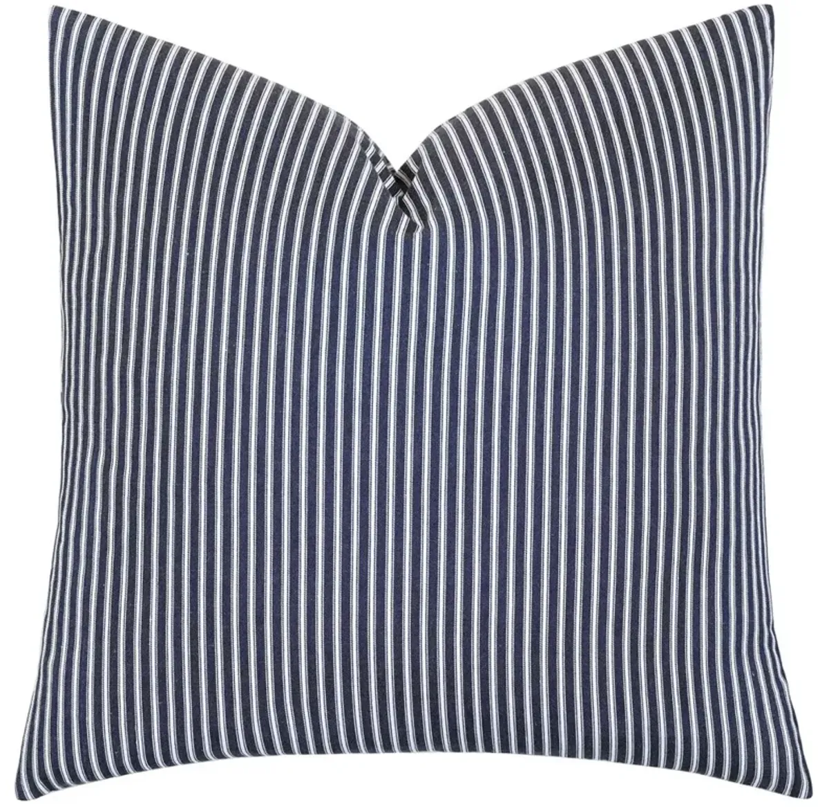 Darya Coastal Beach Blue Striped Cotton Throw Pillow - 22x22